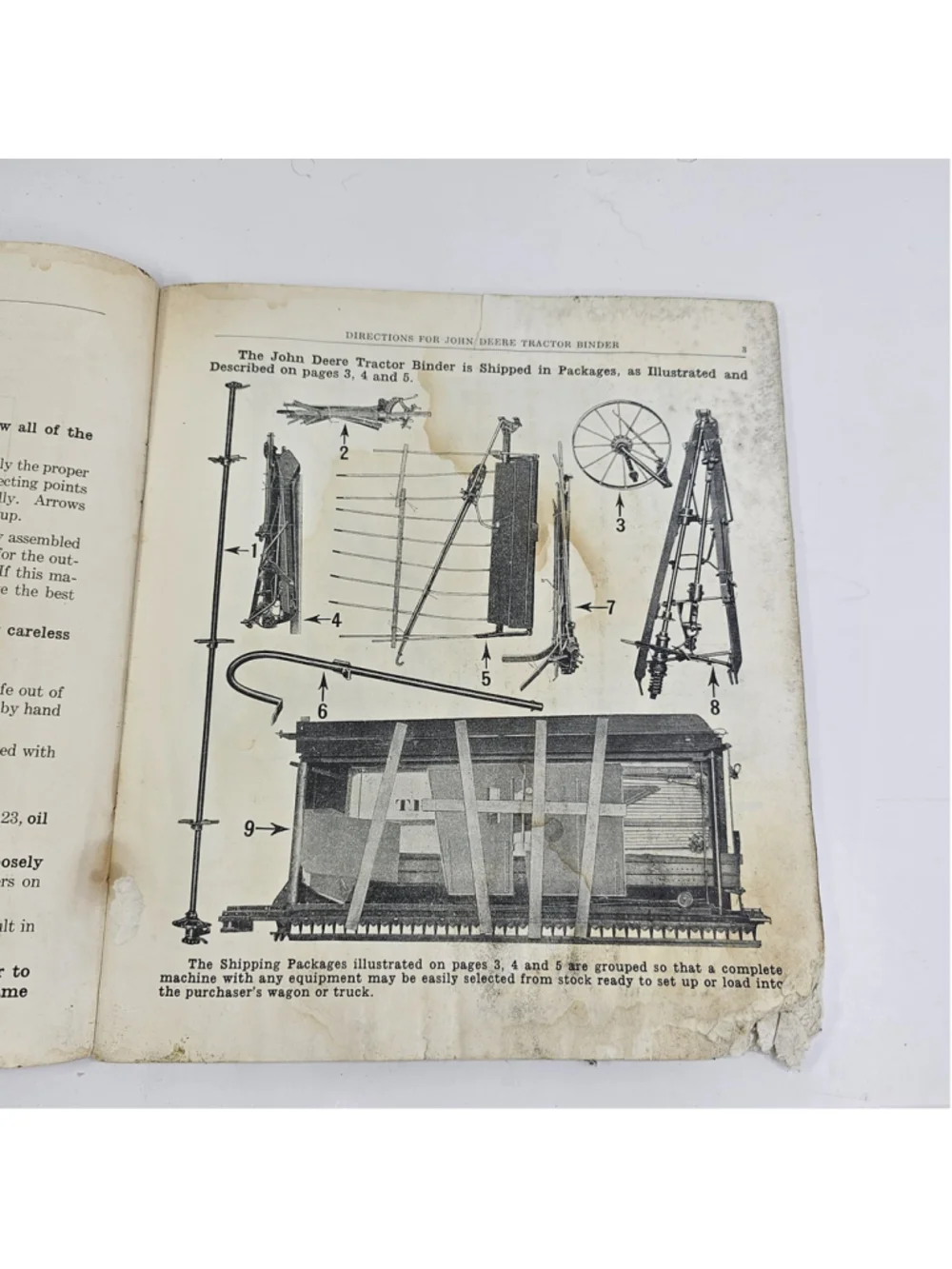 Vintage John Deere Tractor Binder 8 & 10 Foot Operator Parts Manual Booklet... - Picture 4 of 10